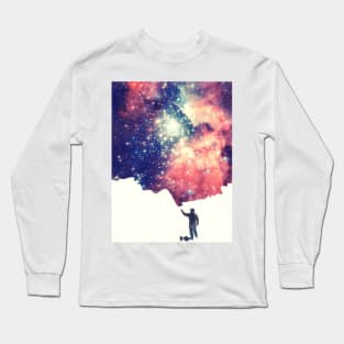 Painting the universe (Colorful Negative Space Art) Long Sleeve T-Shirt